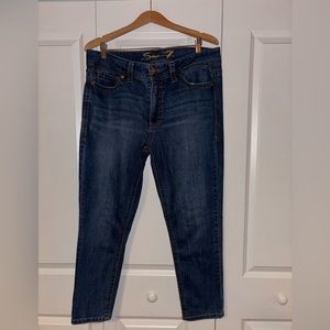 Seven Size 14 Starlett Mid Rise Skinny Crop Dark Wash Denim Jeans